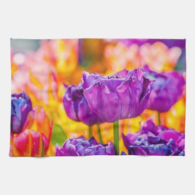 Tulips Enchanting Purple Kitchen Towel (Horizontal)