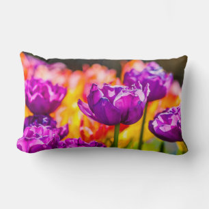 Tulips Enchanting Purple Lumbar Pillow