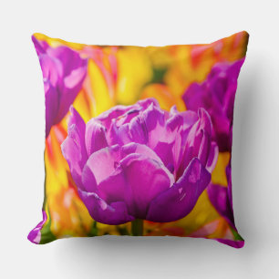 Tulips Enchanting Violet Throw Pillow