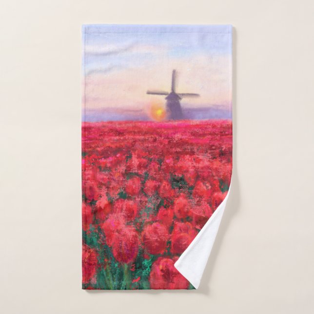 Tulips Field Bath Towels (Hand Towel)