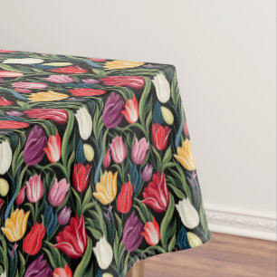 Tulips Floral Cotton Tablecloth