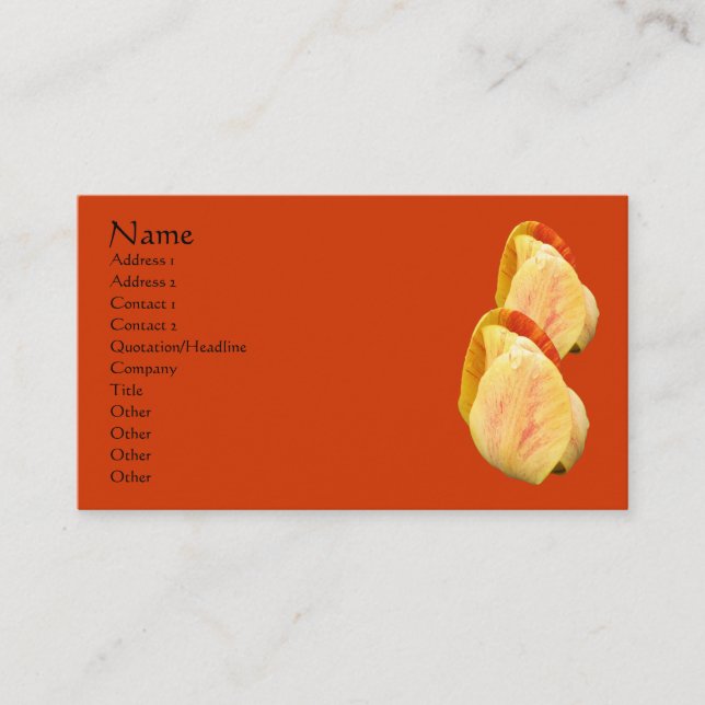 Tulips Flower Nature Business Card (Front)