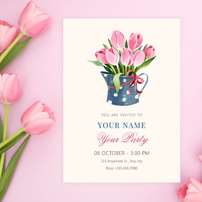 Tulips flowers bouquet  invitation (Creator Uploaded)