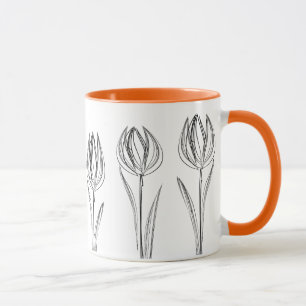 Tulips Flowers Drawing  Gardener Mug