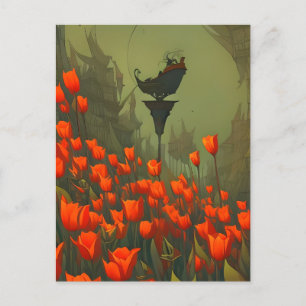 Tulips, flowers, postcard for postcrossing