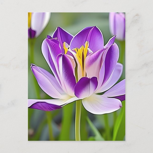 Tulips, flowers, postcard for postcrossing (Front)