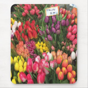 Tulips for Sale NYC Flower Stand Farmers Market Mouse Pad