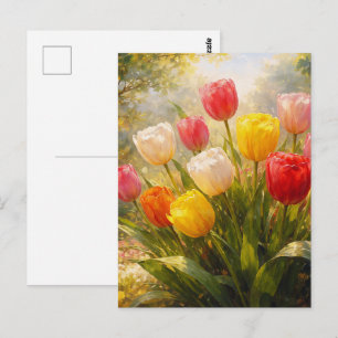 Tulips Garden - Painterly Style Postcard