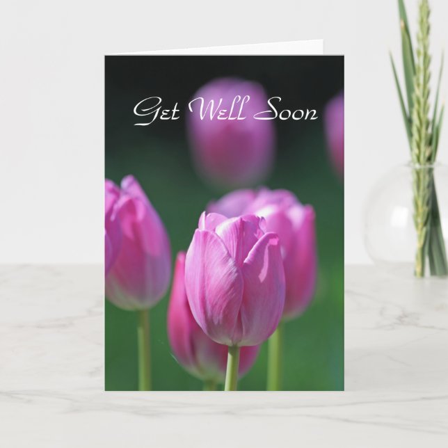 Tulips 'Get Well Soon' card (Front)