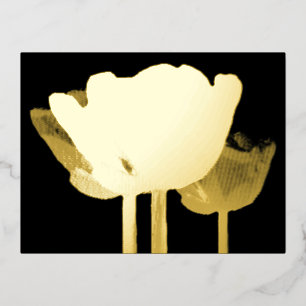 Tulips Gold Foil Holiday Postcard