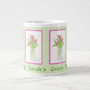 Tulips Handpainted Watercolor PERSONALIZE Gardener Large Coffee Mug