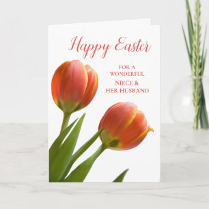 Tulips Happy Easter Niece and Her Husband Holiday Card