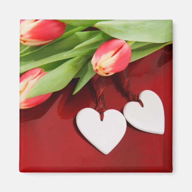 Tulips & Hearts magnet (Front)