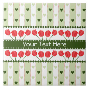 Tulips & Hearts tile, customize Tile