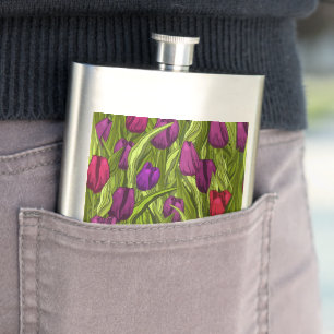 Tulips Hip Flask