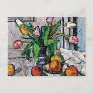 Tulips in a Blue Vase George Leslie Hunter Postcard