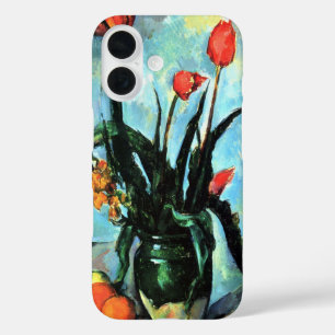 Tulips in a Vase by Paul Cezanne, Vintage Art iPhone 16 Case