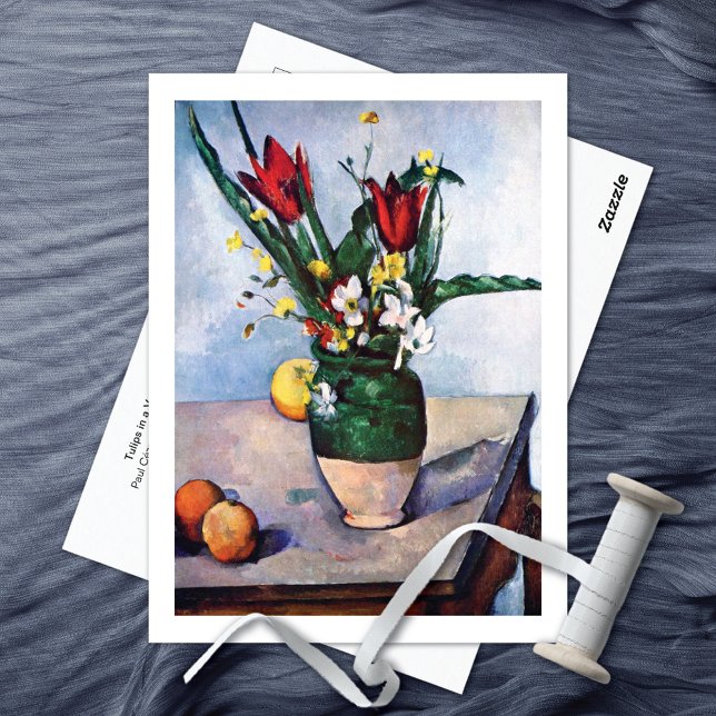 Tulips in a Vase Paul Cezanne Postcard (Creator Uploaded)
