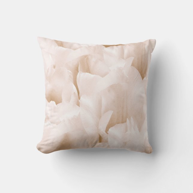 Tulips in Abstract Throw Pillow (Front)