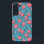 Tulips in blue and red samsung galaxy case<br><div class="desc">Tulips in blue and red,  seamless pattern</div>
