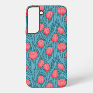 Tulips in blue and red samsung galaxy case