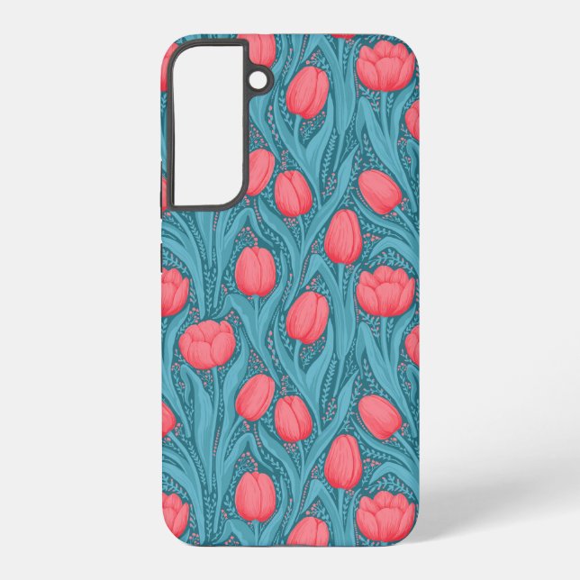 Tulips in blue and red samsung galaxy s22+ case (Back)