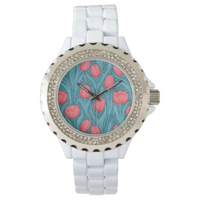 Tulips in blue and red watch (Front)