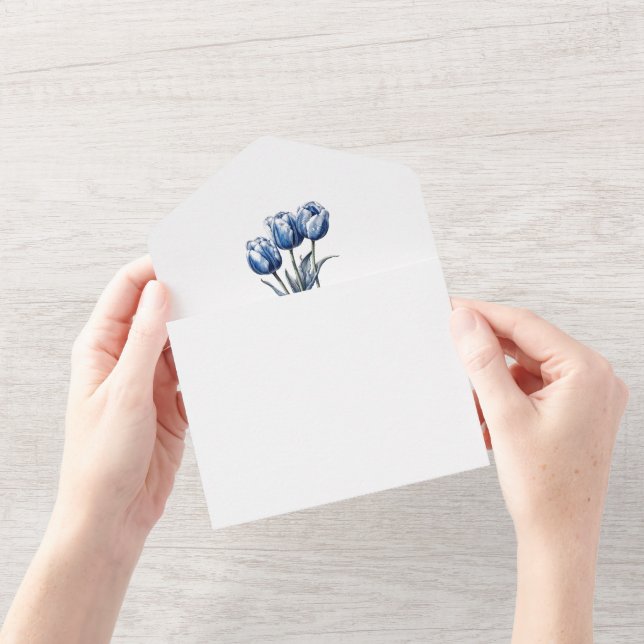 Tulips in Delft Blue  All In One Invitation (Opening)
