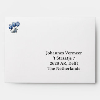 Tulips in Delft Blue customizable Envelope