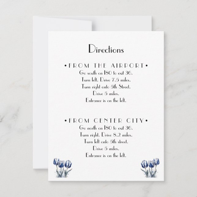 Tulips in Delft Blue customizable  RSVP Card (Front)