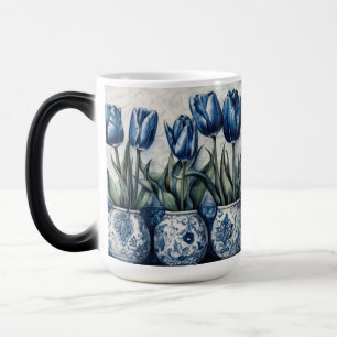 Tulips in Delft Blue  Magic Mug