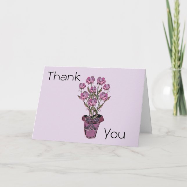 Tulips in flower pot Thank You Cards (Front)