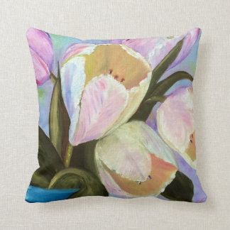 Tulips in pot I Throw Pillow