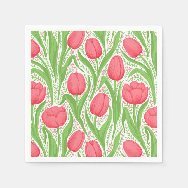 Tulips in red and green napkin (Front)