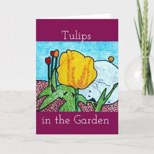 Tulips in the Garden Blank Greeting Card