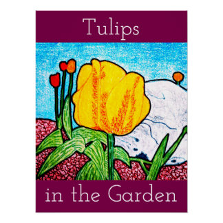 Tulips in the Garden Poster