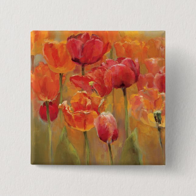 Tulips in the Midst 2 Inch Square Button (Front)