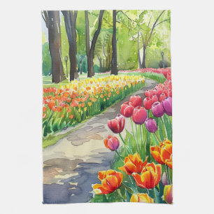 Tulips in The Park Kitchen Towel