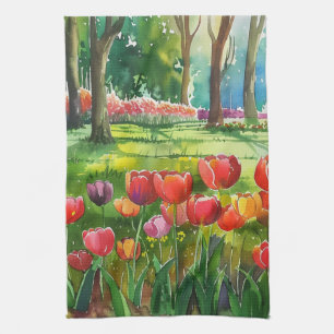 Tulips in The Park Kitchen Towel