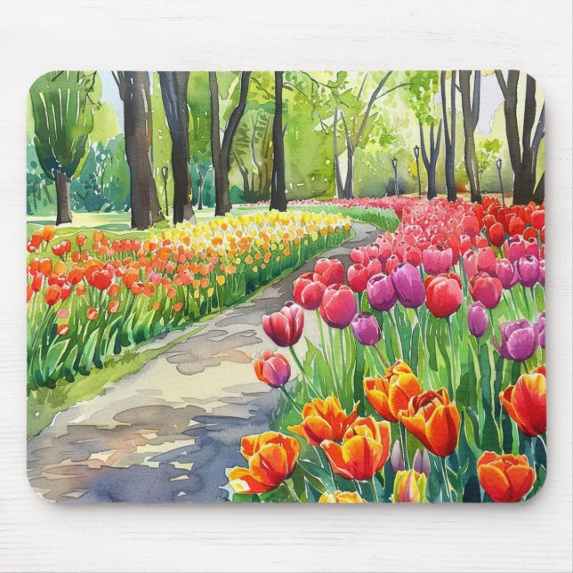 Tulips in The Park Mouse Pad (Front)