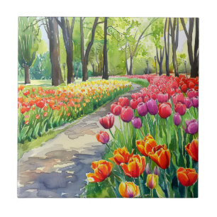 Tulips in The Park Tile