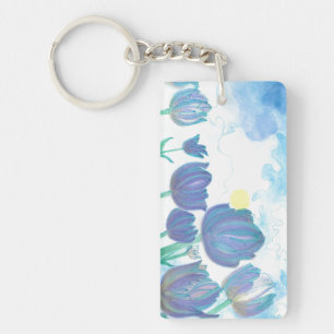 Tulips in the Sun Watercolor Keychain