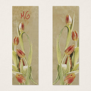 Tulips in vintage style with Initials