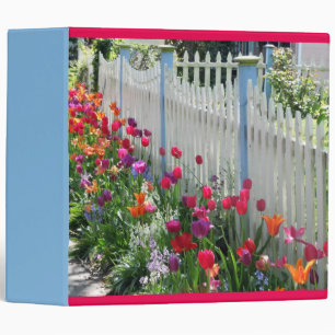 Tulips jardin blanc piquet clôture Avery classeur
