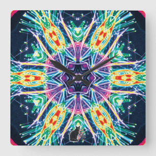 Tulips Kaleidoscope Square Wall Clock