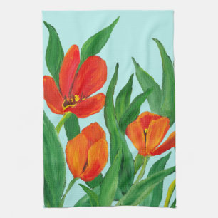 tulips kitchen towel