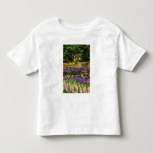 Tulips of table in garden, Keukenhof Gardens, Toddler T-shirt
