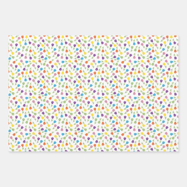 Tulips pattern collection  wrapping paper sheet (Front 3)