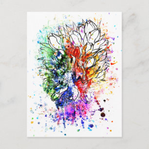 Tulips Pencil Sketch Postcard