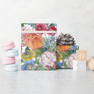 Tulips Peony Spring Flower Garden Wrapping Paper